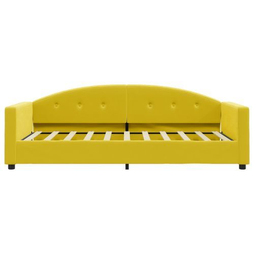 Lit de repos jaune 80x200 cm velours - Photo n°3; ?>