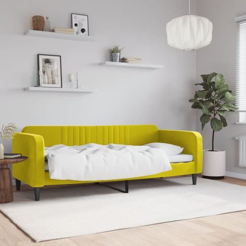 Lit de repos jaune 80x200 cm velours - Photo n°2; ?>