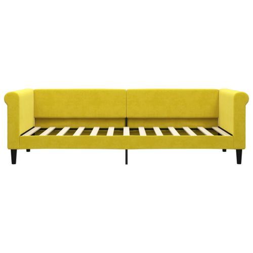 Lit de repos jaune 80x200 cm velours - Photo n°3; ?>