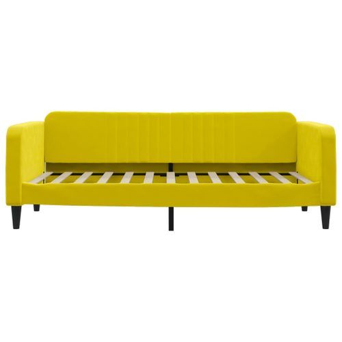 Lit de repos jaune 90x200 cm velours - Photo n°3; ?>