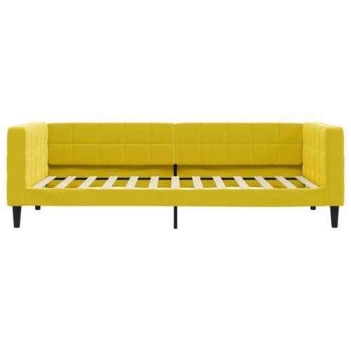 Lit de repos jaune 90x200 cm velours - Photo n°3; ?>