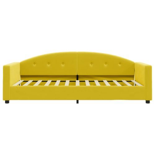 Lit de repos jaune 90x200 cm velours - Photo n°3; ?>