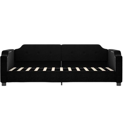 Lit de repos noir 90x200 cm tissu - Photo n°3; ?>