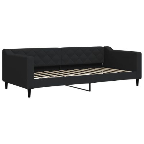 Lit de repos noir 90x200 cm tissu - Photo n°2; ?>