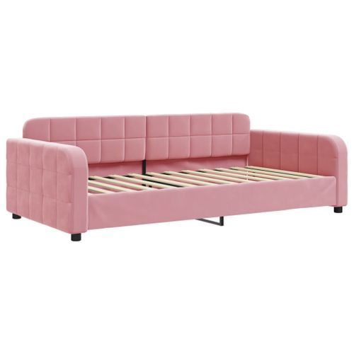 Lit de repos rose 100x200 cm velours - Photo n°2; ?>