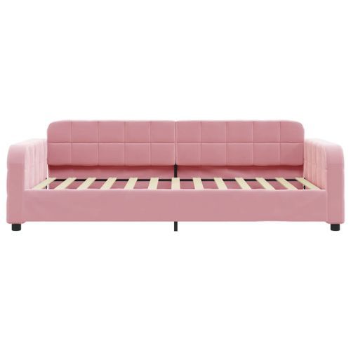 Lit de repos rose 100x200 cm velours - Photo n°3; ?>