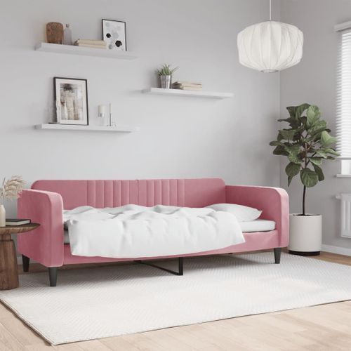 Lit de repos rose 80x200 cm velours - Photo n°2; ?>