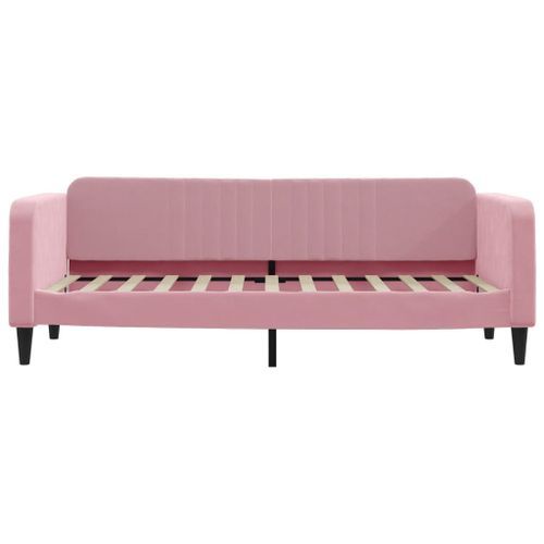 Lit de repos rose 80x200 cm velours - Photo n°3; ?>