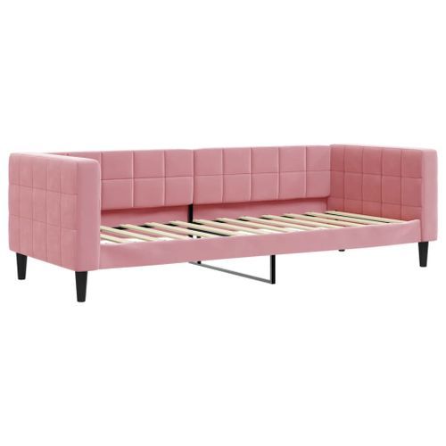 Lit de repos rose 80x200 cm velours - Photo n°2; ?>