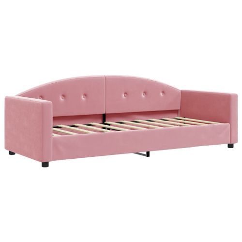 Lit de repos rose 80x200 cm velours - Photo n°2; ?>