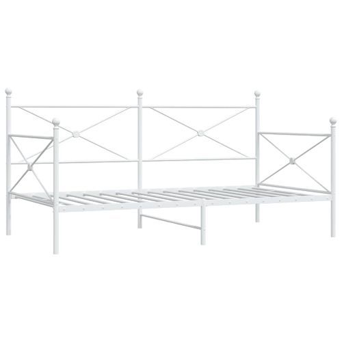 Lit de repos sans matelas blanc 100x200 cm acier - Photo n°2; ?>