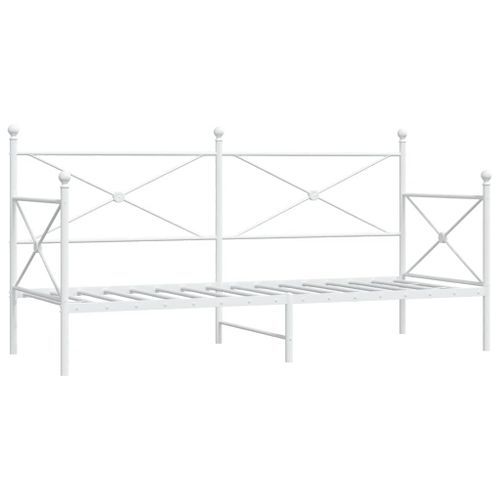 Lit de repos sans matelas blanc 80x200 cm acier - Photo n°2; ?>