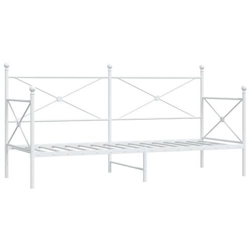 Lit de repos sans matelas blanc 90x190 cm acier - Photo n°2; ?>