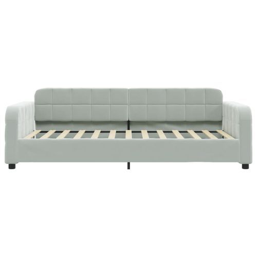 Lit de repos sans matelas gris clair 100x200 cm velours - Photo n°3; ?>