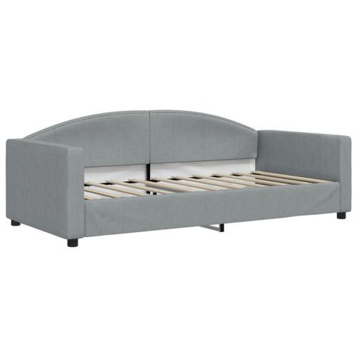 Lit de repos sans matelas gris clair 90x190 cm tissu - Photo n°2; ?>