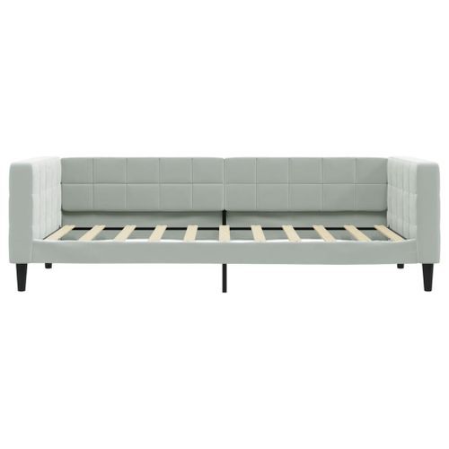 Lit de repos sans matelas gris clair 90x190 cm velours - Photo n°3; ?>