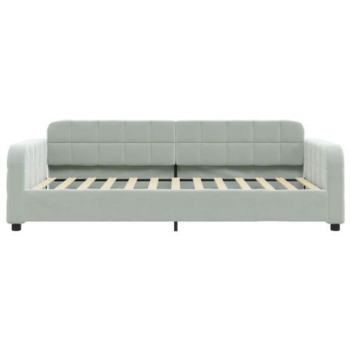 Lit de repos sans matelas gris clair 90x200 cm velours - Photo n°3; ?>