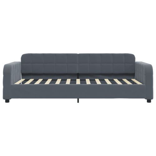 Lit de repos sans matelas gris foncé 100x200 cm velours - Photo n°3; ?>