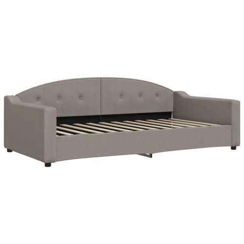 Lit de repos taupe 100x200 cm tissu - Photo n°2; ?>