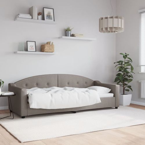 Lit de repos taupe 80x200 cm tissu - Photo n°2; ?>