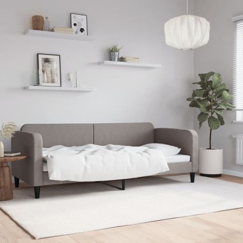 Lit de repos taupe 80x200 cm tissu - Photo n°2; ?>