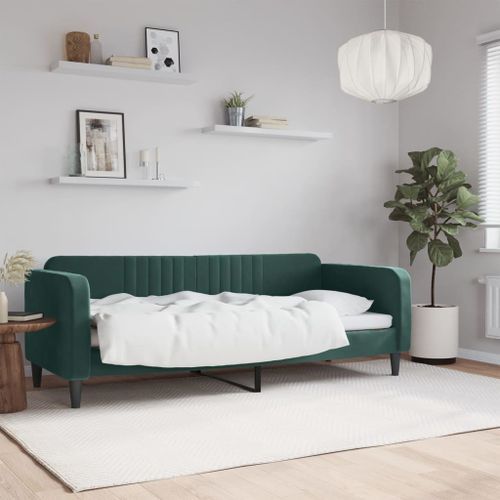 Lit de repos vert foncé 80x200 cm velours - Photo n°2; ?>