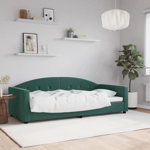 Lit de repos vert foncé 90x200 cm velours - Photo n°2; ?>