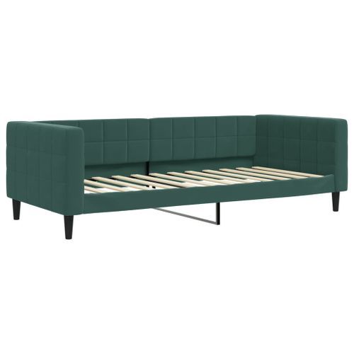 Lit de repos vert foncé 90x200 cm velours - Photo n°2; ?>