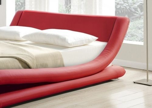 Lit Design Rouge Paula 140 9 Lit design rouge Paula 140 - Photo n°3; ?>