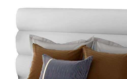 Lit design simili cuir blanc avec coffre de rangement Klarina - Photo n°3; ?>