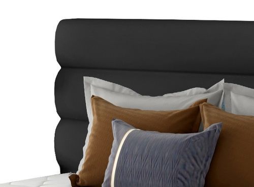 Lit design simili cuir noir avec coffre de rangement Klarina - Photo n°3; ?>