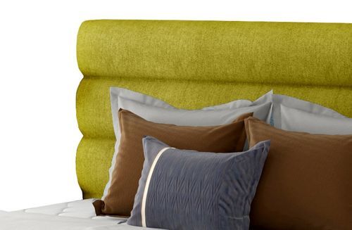 Lit design tissu jaune olive avec coffre de rangement Klarina - 4 tailles - Photo n°3; ?>