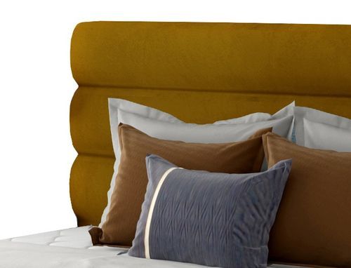 Lit design velours jaune Klarina - 4 tailles - Photo n°3; ?>