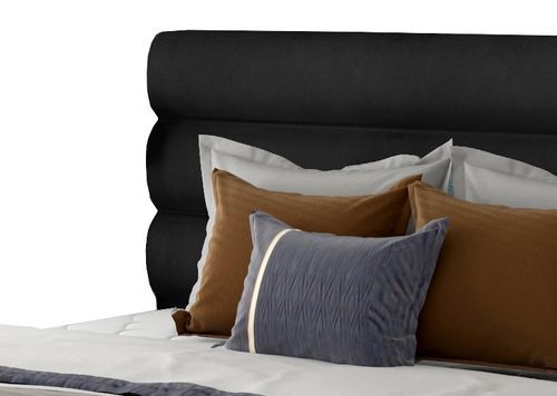 Lit Design Velours Noir Klarina 13 Lit design velours noir Klarina - Photo n°3; ?>