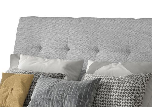 Lit double capitonné tissu gris clair Kevina - 4 tailles - Photo n°3; ?>