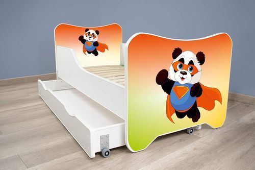 Lit enfant à tiroir et matelas 70x140 cm Panda - Photo n°3; ?>