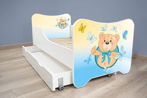 Lit enfant à tiroir et matelas 70x140 cm Teddu Bear - Photo n°3; ?>