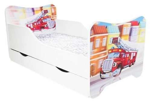 Lit enfant à tiroir pompier 80x160 - Photo n°2; ?>