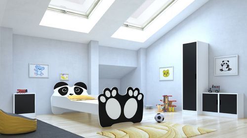 Lit enfant avec motif petit panda 70x140 ou 80x160 cm - Matelas inclus - Tiroir de rangement - Photo n°3; ?>