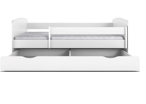 Lit enfant blanc avec sommiers et barrière de sécurité amovible Drimy - Photo n°3; ?>