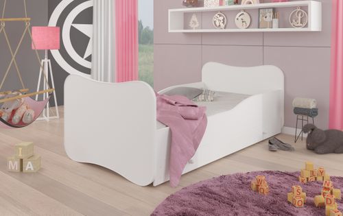 Lit enfant bois blanc à tiroirs 70x140 ou 80x160 cm - Sommier et matelas inclus - Ondula - Photo n°2; ?>