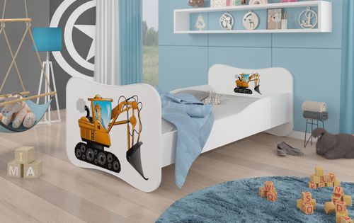 Lit Enfant Bois Blanc Imprimé Pelleteuse 70x140 Ou 80x160 Cm - Sommier Et Matelas Inclus - Ondula 18 Lit enfant bois blanc imprimé pelleteuse 70x140 ou 80x160 cm - Sommier et matelas inclus - Ondula - Photo n°2; ?>