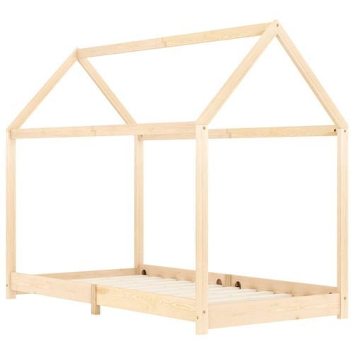 Lit enfant cabane Bois de pin massif 80x160 cm - Photo n°2; ?>