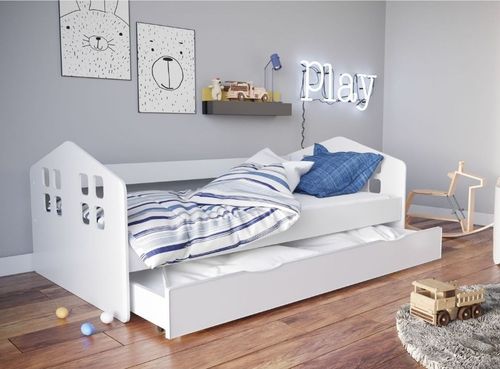 Lit enfant en forme de maison blanche Beno - Photo n°3; ?>