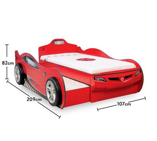 Lit enfant gigogne voiture de course rouge Racing Kup 90x190 cm - Photo n°3; ?>