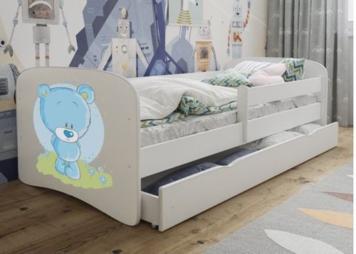 Lit enfant nounours avec sommiers et barrière de sécurité amovible Drimy - Photo n°3; ?>