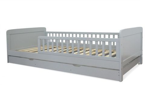 Lit enfant pin massif gris Ponty 90x200 cm - Photo n°2; ?>