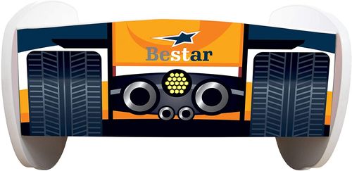 Lit enfant voiture F1 Be star orange 70x140 cm - Sommier et matelas inclus - Photo n°3; ?>