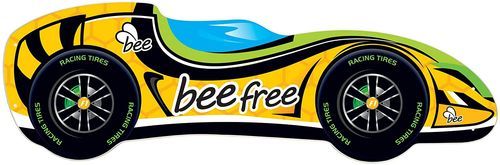 Lit enfant voiture F1 Beefree jaune 70x140 cm - Sommier et matelas inclus - Photo n°2; ?>