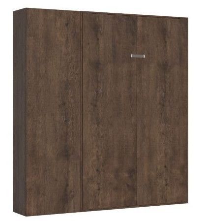 Lit escamotable 160x190 cm avec 1 colonne de rangement bois noyer kanto - Photo n°2; ?>